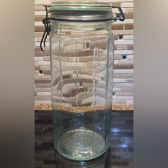 Vintage Glass Canister Clip Top Jar - Picture 1 of 8